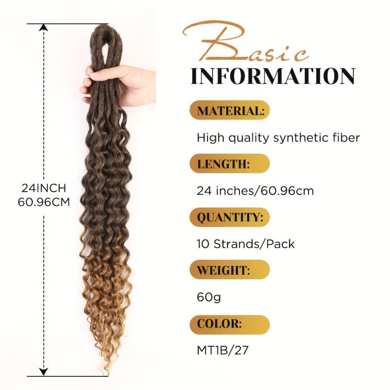 10 Strands Ombre Brown Blonde Crochet Hair