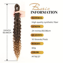10 Strands Ombre Brown Blonde Crochet Hair