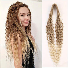 10 Strands Ombre Brown Blonde Crochet Hair