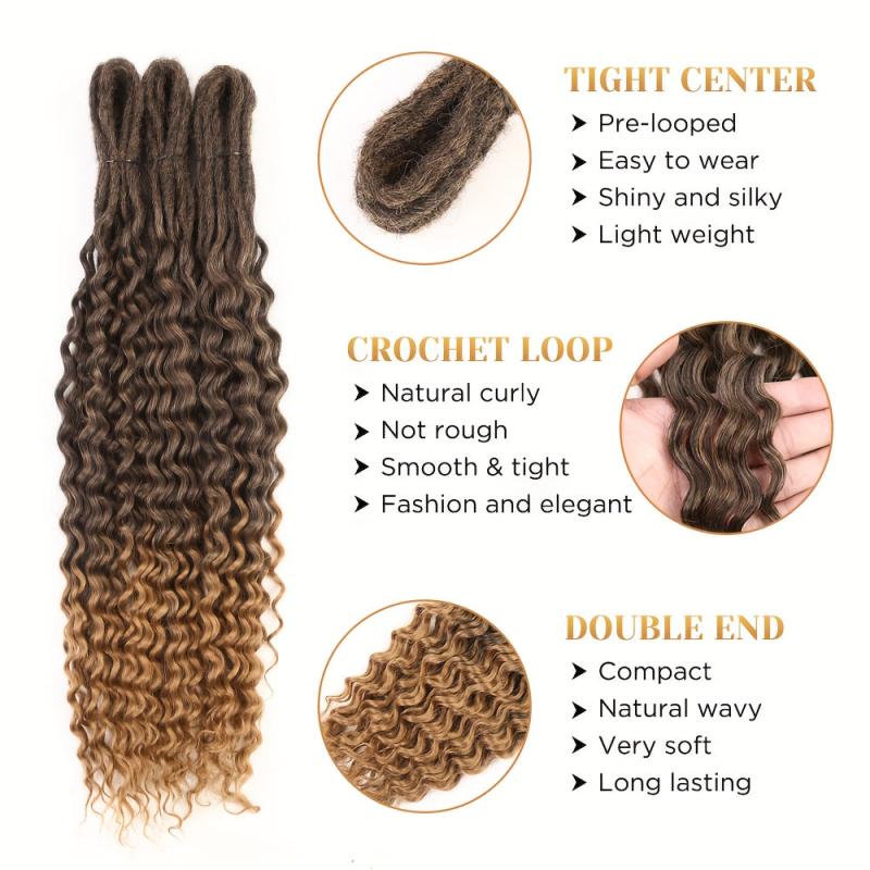10 Strands Ombre Brown Blonde Crochet Hair
