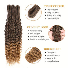 10 Strands Ombre Brown Blonde Crochet Hair