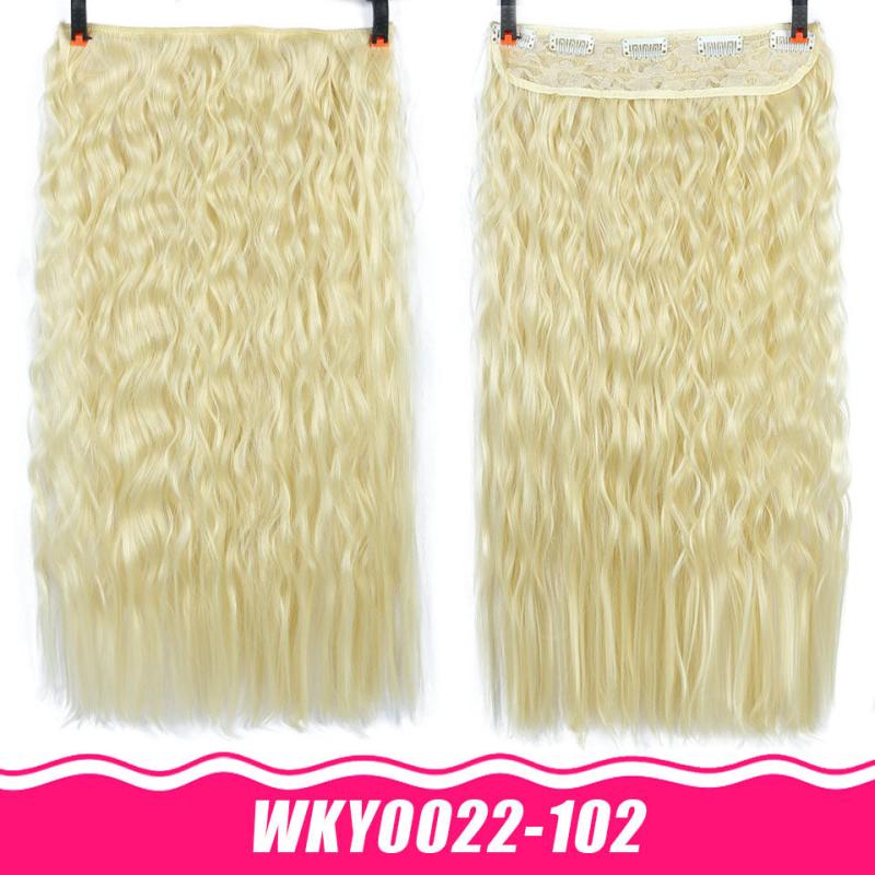 22 Inches Corn Wave Clip In Hair Extensions Synthetic Fiber For Women
