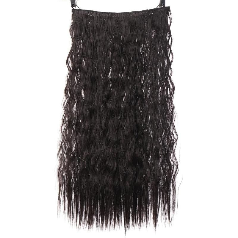 22 Inches Corn Wave Clip In Hair Extensions Synthetic Fiber For Women