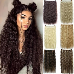 22 Inches Corn Wave Clip In Hair Extensions Synthetic Fiber For Women