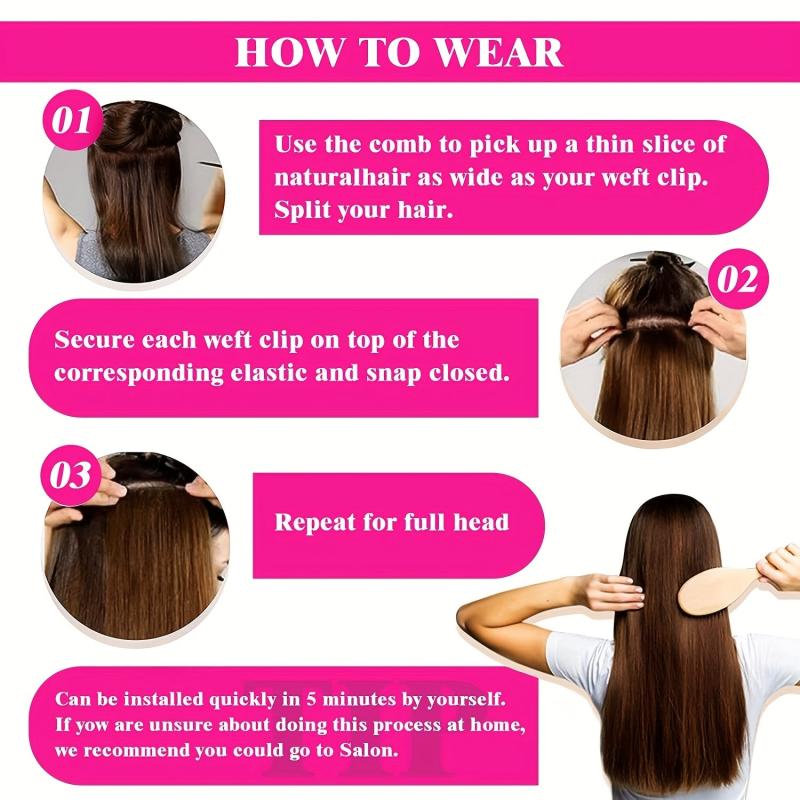 8Pcs Double Weft 18 Clips Clip In Human Hair Extensions 100 Real Hair 4P27