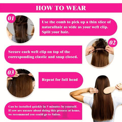 8Pcs Double Weft 18 Clips Clip In Human Hair Extensions 100 Real Hair 4P27