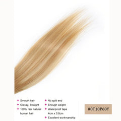 20pcs Light Golden Blonde Tape In Human Hair Extensions