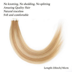 20pcs Light Golden Blonde Tape In Human Hair Extensions