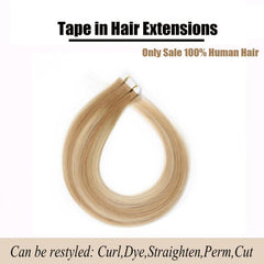 20pcs Light Golden Blonde Tape In Human Hair Extensions
