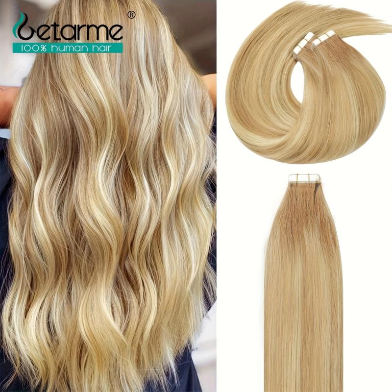 20pcs Light Golden Blonde Tape In Human Hair Extensions