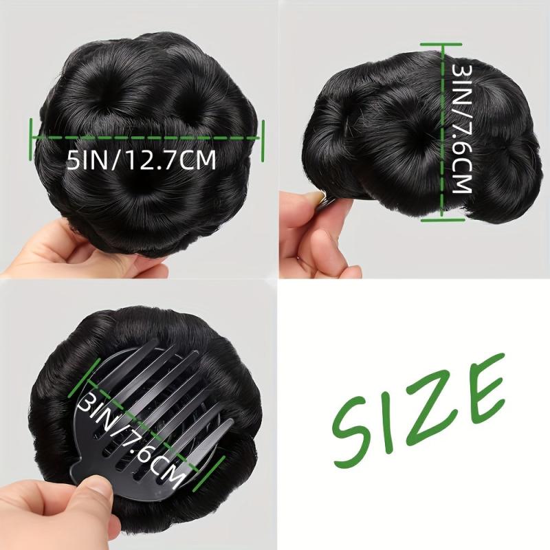 Natural Looking Hair Bun Extension Synthetic Hair Pieces For Women