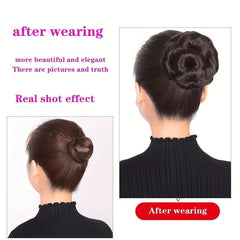 Natural Looking Hair Bun Extension Synthetic Hair Pieces For Women