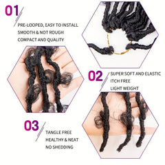 6pack 60 Butterfly Locs Crochet Hair Extensions Long Faux Locs Crochet Braids