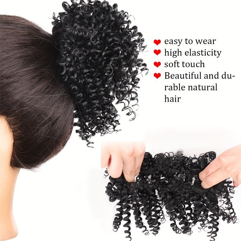 Synthetic Hair Updo Wig Curly Ponytail High Temp Fiber Bun