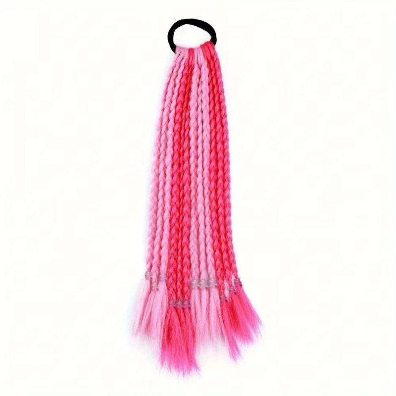 Colorful Three strand Braid Hair Pieces Synthetic Crochet Hair Extensions