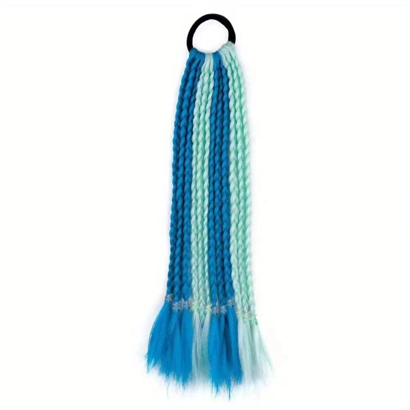 Colorful Three strand Braid Hair Pieces Synthetic Crochet Hair Extensions