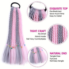 Colorful Three strand Braid Hair Pieces Synthetic Crochet Hair Extensions