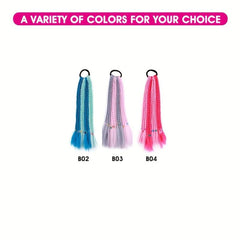 Colorful Three strand Braid Hair Pieces Synthetic Crochet Hair Extensions