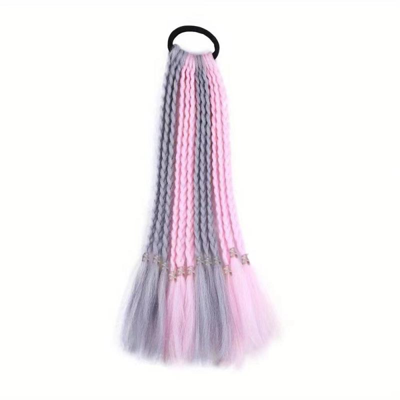 Colorful Three strand Braid Hair Pieces Synthetic Crochet Hair Extensions