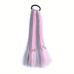 Colorful Three strand Braid Hair Pieces Synthetic Crochet Hair Extensions