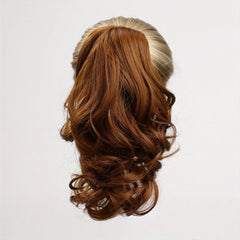 30 48 Cm Curly Ponytail Extension Claw Clip Hair Wig 1B Bleach Blonde