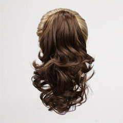 30 48 Cm Curly Ponytail Extension Claw Clip Hair Wig 1B Bleach Blonde
