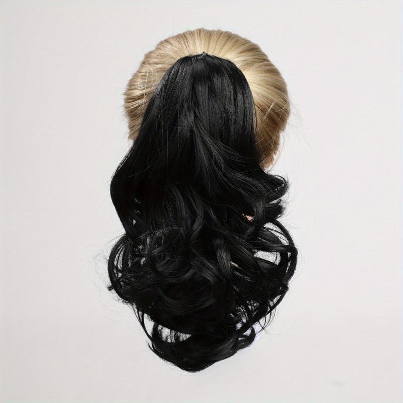 30 48 Cm Curly Ponytail Extension Claw Clip Hair Wig 1B Bleach Blonde
