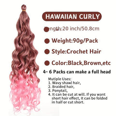 50 8 Cm Synthetic Pre Stretched Deep Wave Crochet Hair Extensions