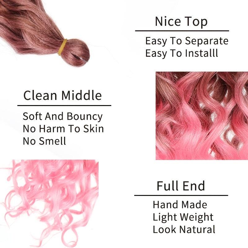 50 8 Cm Synthetic Pre Stretched Deep Wave Crochet Hair Extensions