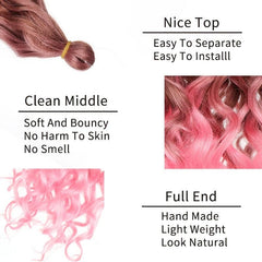 50 8 Cm Synthetic Pre Stretched Deep Wave Crochet Hair Extensions