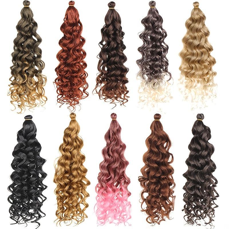 50 8 Cm Synthetic Pre Stretched Deep Wave Crochet Hair Extensions
