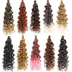 50 8 Cm Synthetic Pre Stretched Deep Wave Crochet Hair Extensions