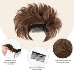 Synthetic Fluffy Messy Bun Updo HairPiece For Women Clip In Chignon Short