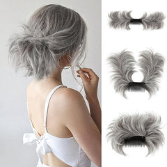 Synthetic Fluffy Messy Bun Updo HairPiece For Women Clip In Chignon Short