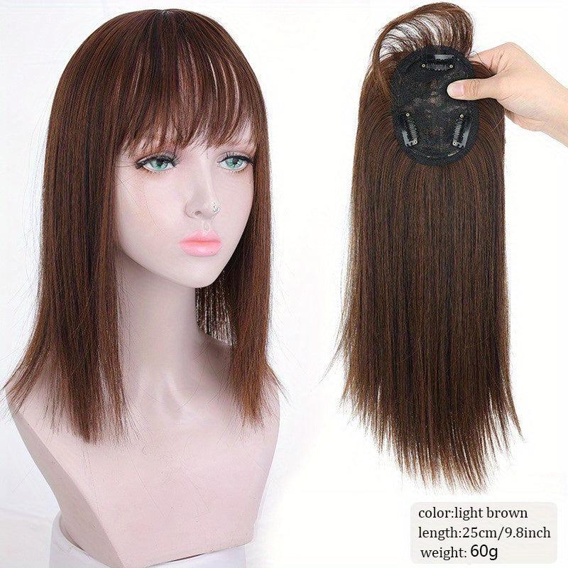 Women's Fluffy Air Bangs Wig Straight Synthetic Hair 25.4-35.5-56 cm