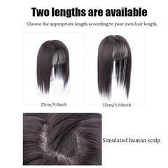 Women's Fluffy Air Bangs Wig Straight Synthetic Hair 25.4-35.5-56 cm
