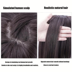 Women's Fluffy Air Bangs Wig Straight Synthetic Hair 25.4-35.5-56 cm