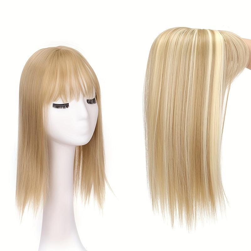 Women's Fluffy Air Bangs Wig Straight Synthetic Hair 25.4-35.5-56 cm