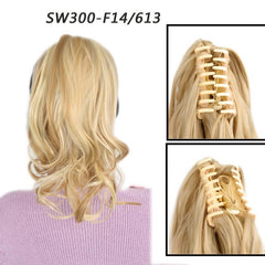 Claw Ponytail Curly Wavy Extensions Clip In Hair Natural Look
