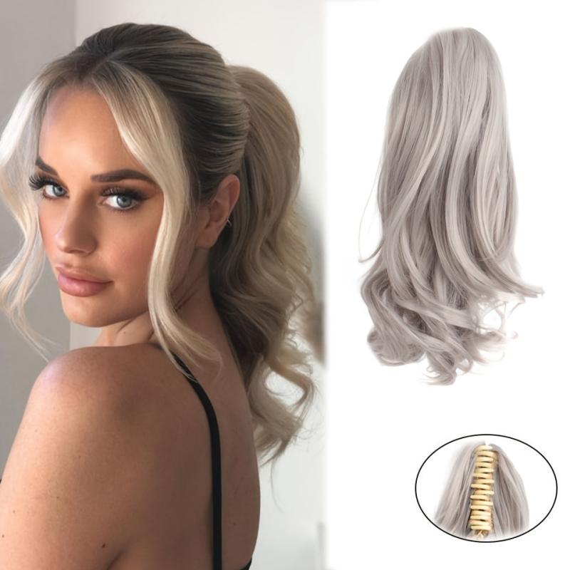 Claw Ponytail Curly Wavy Extensions Clip In Hair Natural Look