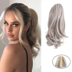 Claw Ponytail Curly Wavy Extensions Clip In Hair Natural Look