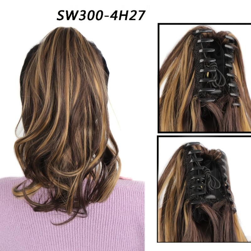 Claw Ponytail Curly Wavy Extensions Clip In Hair Natural Look