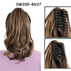 Claw Ponytail Curly Wavy Extensions Clip In Hair Natural Look