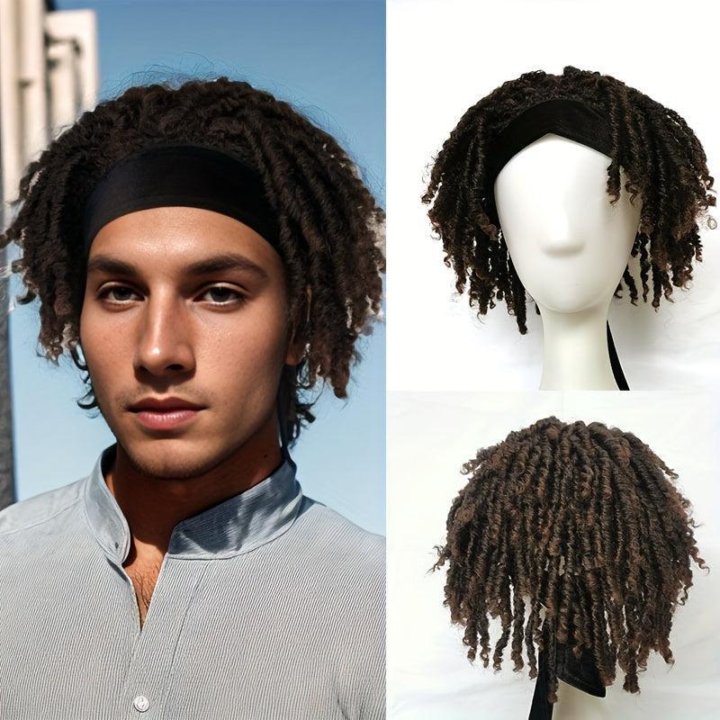 Unisex Sports Headband Wig Hip hop Rapper Rock Headband Wig