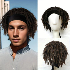 Unisex Sports Headband Wig Hip hop Rapper Rock Headband Wig