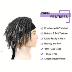Unisex Sports Headband Wig Hip hop Rapper Rock Headband Wig