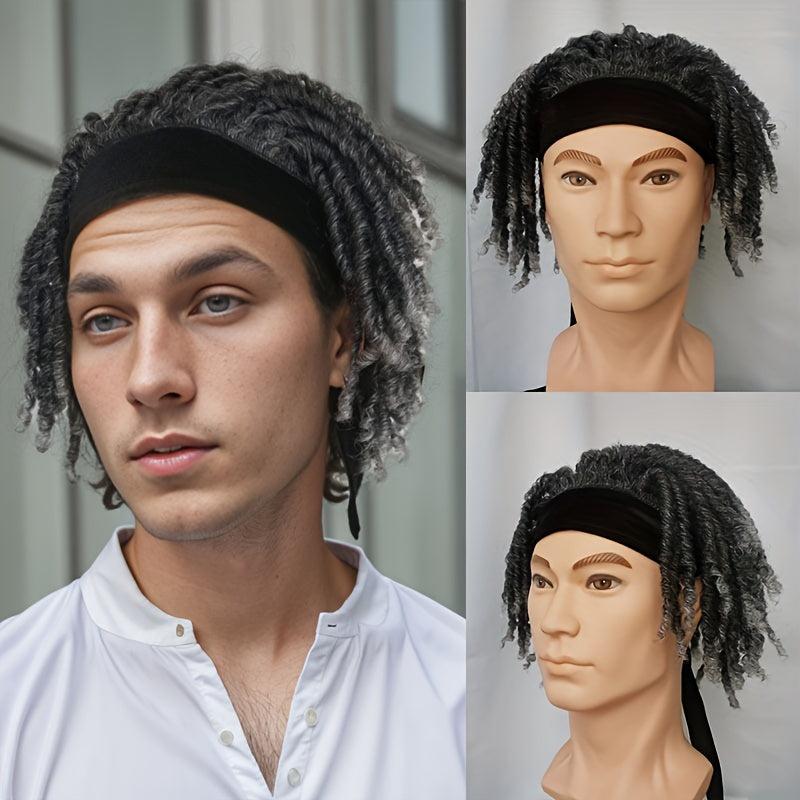 Unisex Sports Headband Wig Hip hop Rapper Rock Headband Wig