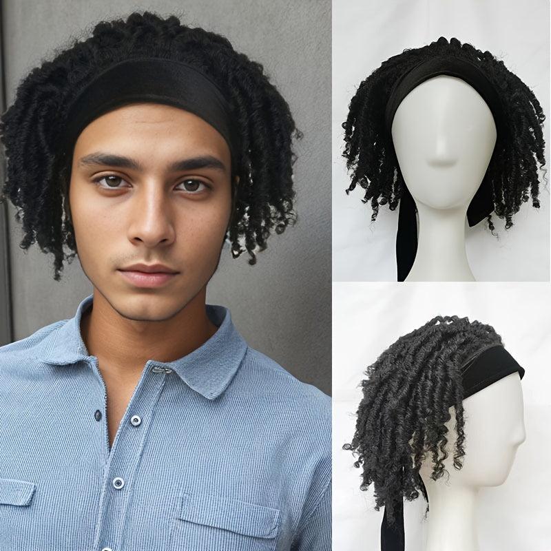 Unisex Sports Headband Wig Hip hop Rapper Rock Headband Wig