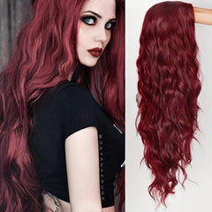 Long Curly Wavy Hair Wig For Women Water Wave Synthetic Wig