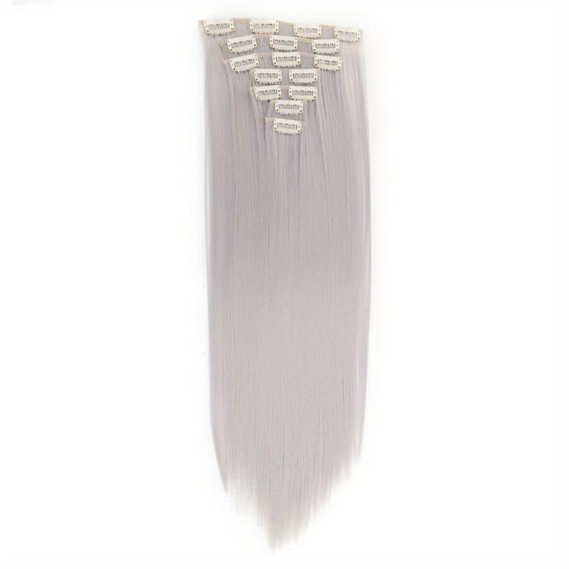 55 88 Cm Long Straight Clip In Hair Extensions 7 Pieces Set